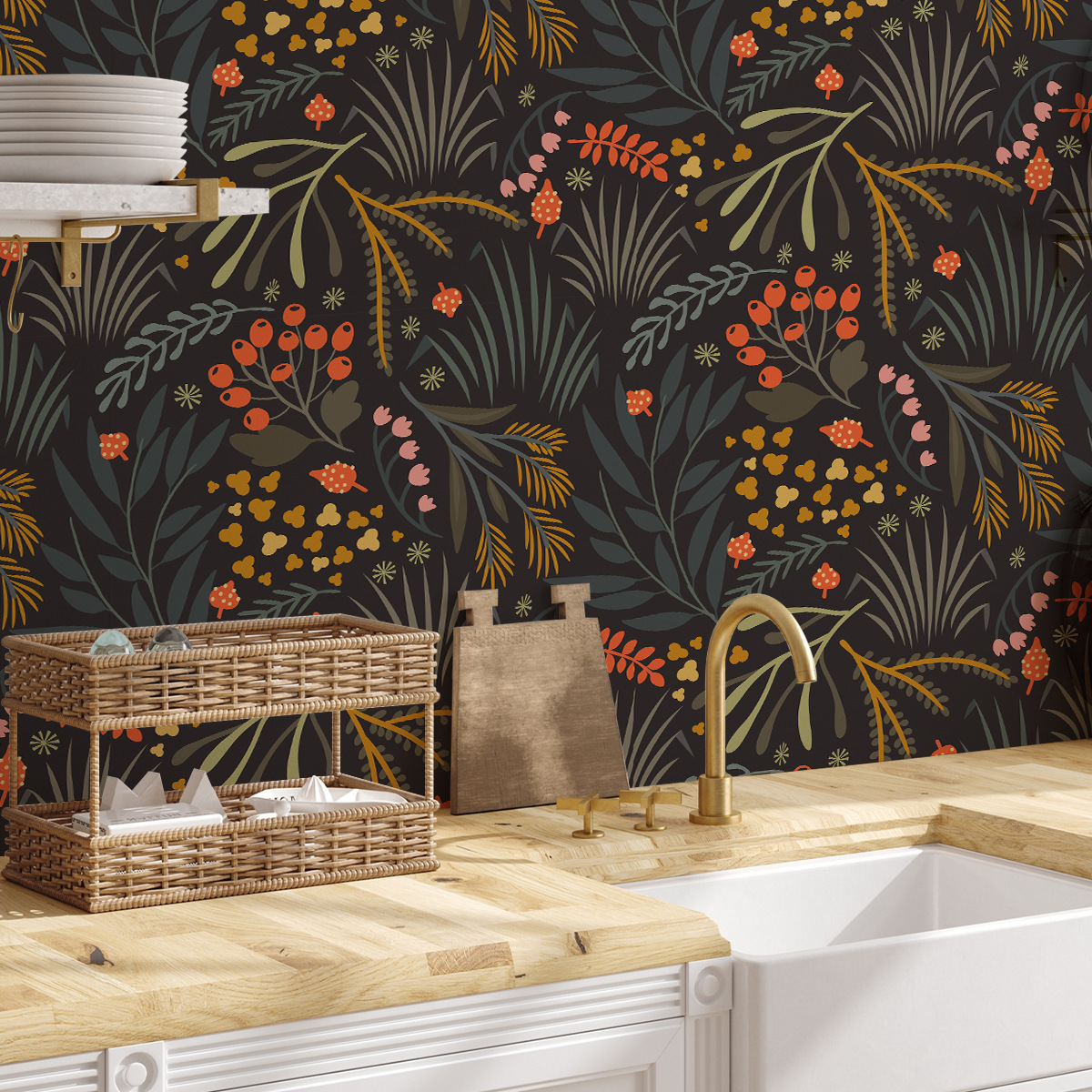 Floral Self-Adhesive Thickened Wallpaper for Bedroom Renovation - PVC Home Decor-40x120cm
