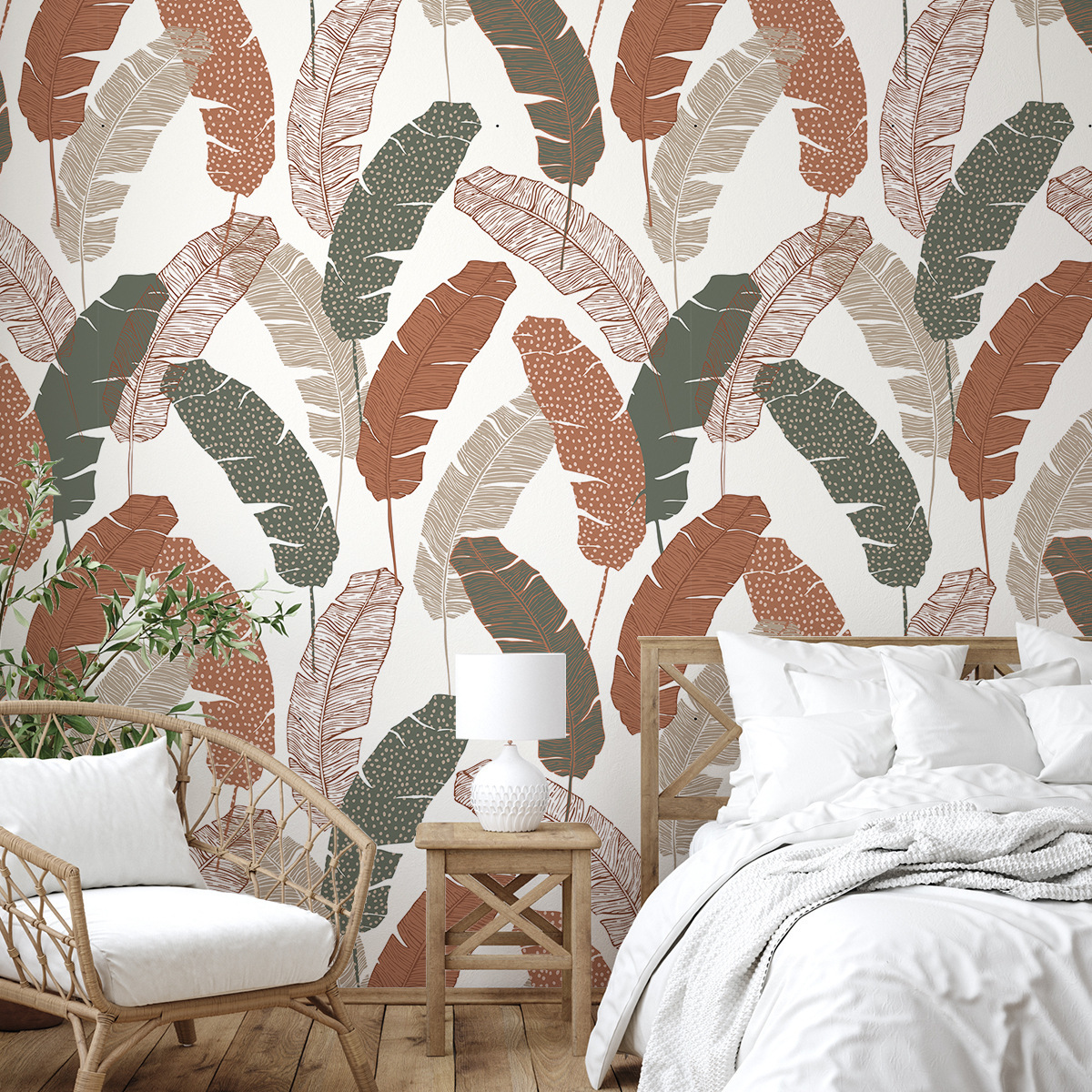 Botanical Floral Texture Abstract Pattern Wallpaper for Bedroom Renovation - PVC Home Decor-40x120cm