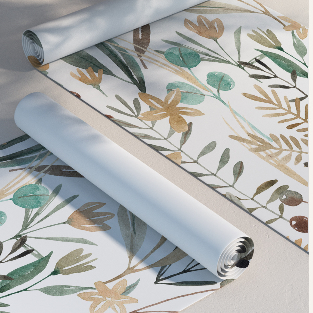 Green Plants Wallpaper Peel and Stick, Bedroom Living Room Decoration Wall Stickers-55x122cm