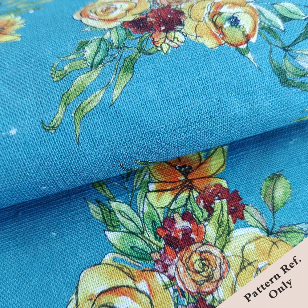 Custom Printed Linen Cotton Fabric 52%L 48%C, 135gsm