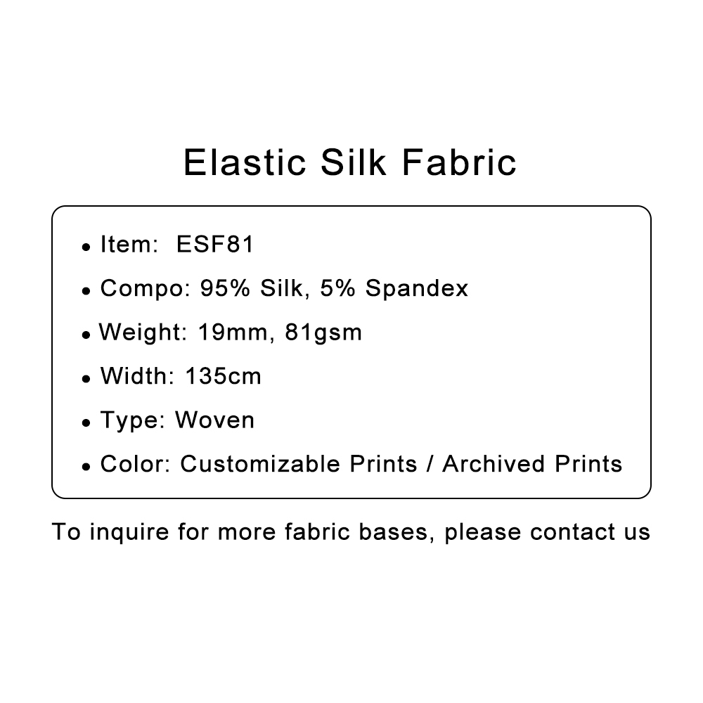 Custom Printed Elastic Silk Fabric – Stretchy, Soft & Silky Sheen for Elegant Cheongsams, Ladies' Dresses & Scarves