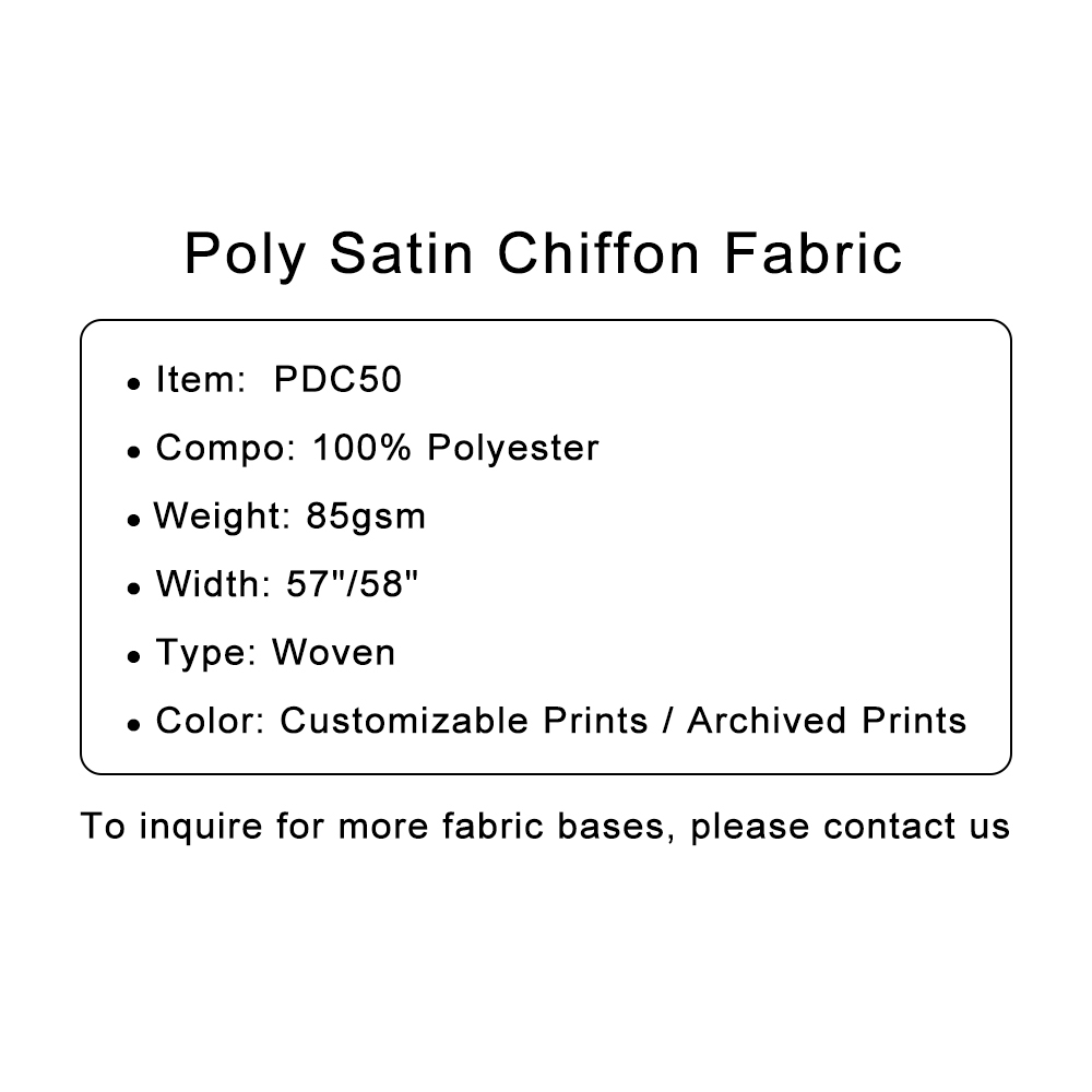 Custom Printed Polyester Satin Chiffon Fabric – Smooth, Soft & Versatile for Elegant Blouses & Dresses