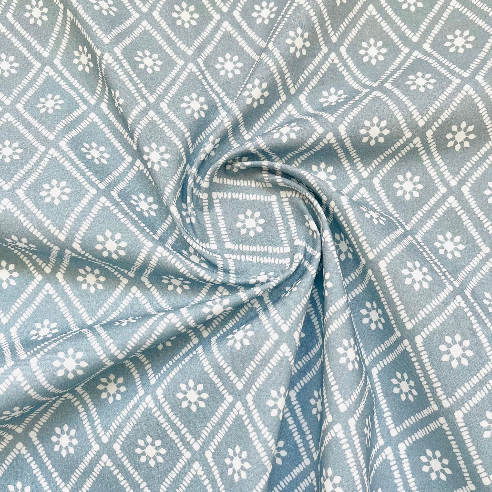 Diamond Floral Cotton Fabric-100% Cotton Quilting Fabric Sewing Craft Fabric By Meter