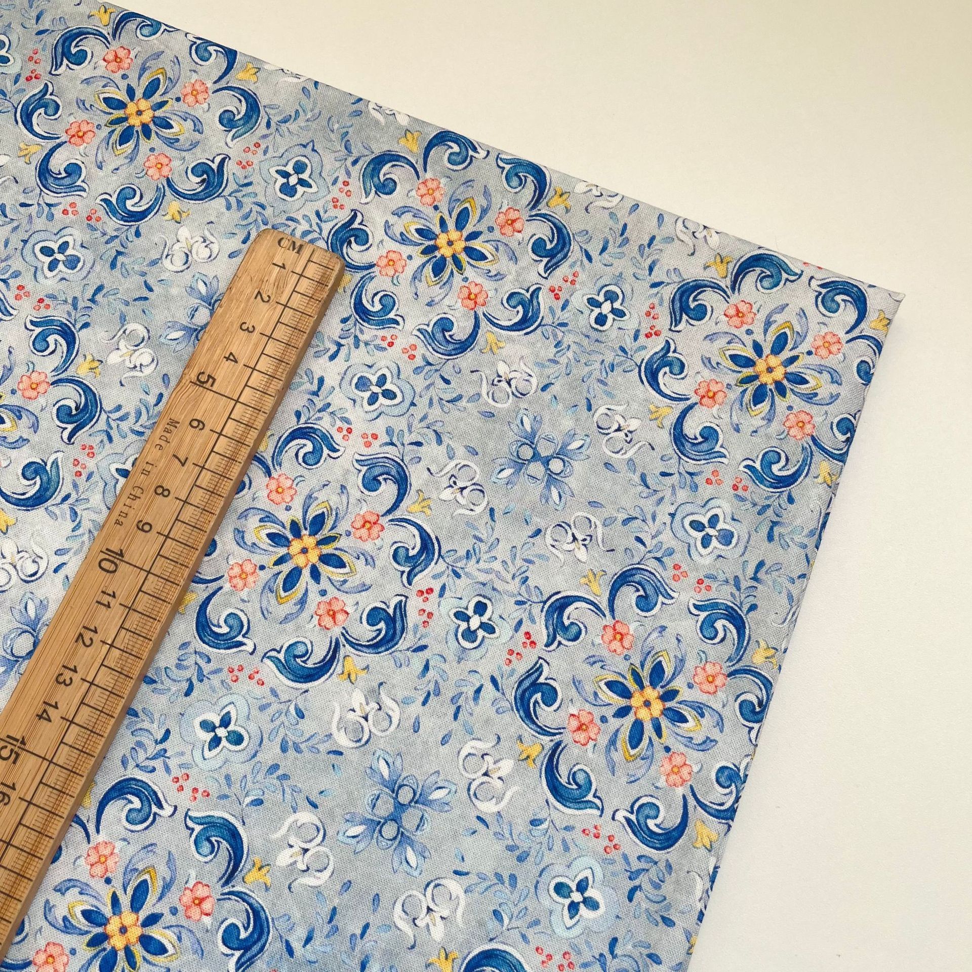 Retro Floral Cotton Fabric-100% Cotton Quilting Fabric Sewing Craft Fabric By Meter