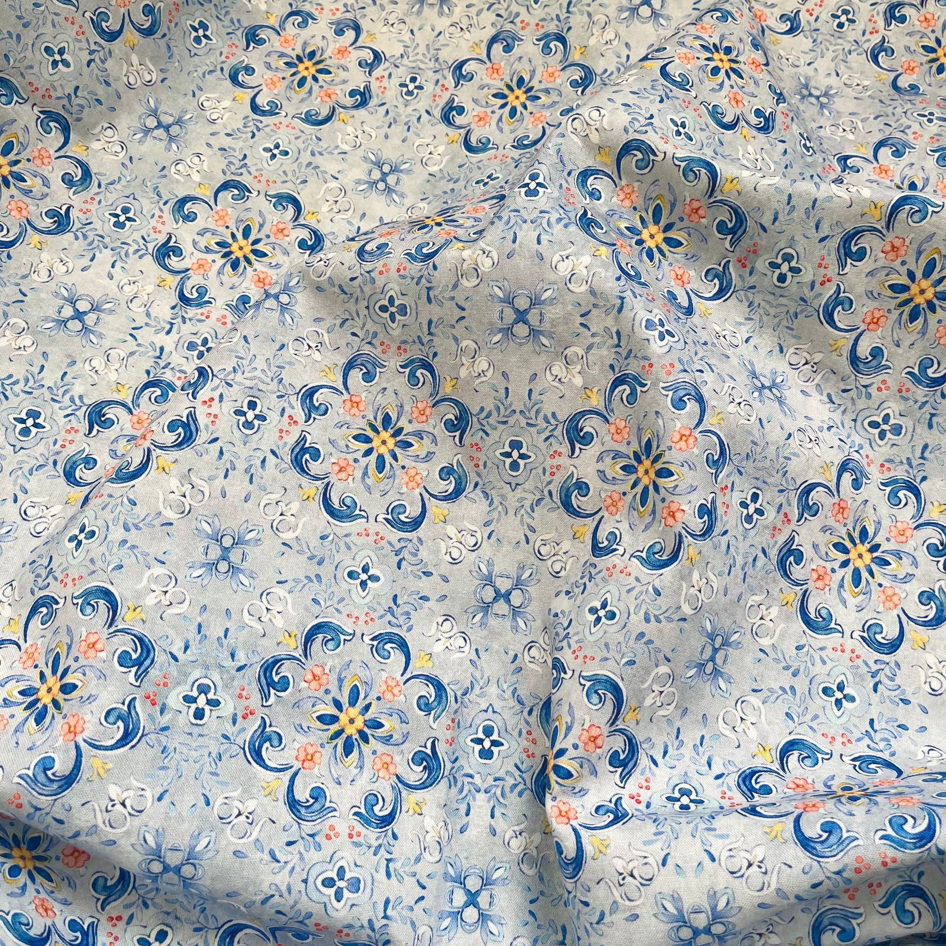 Retro Floral Cotton Fabric-100% Cotton Quilting Fabric Sewing Craft Fabric By Meter