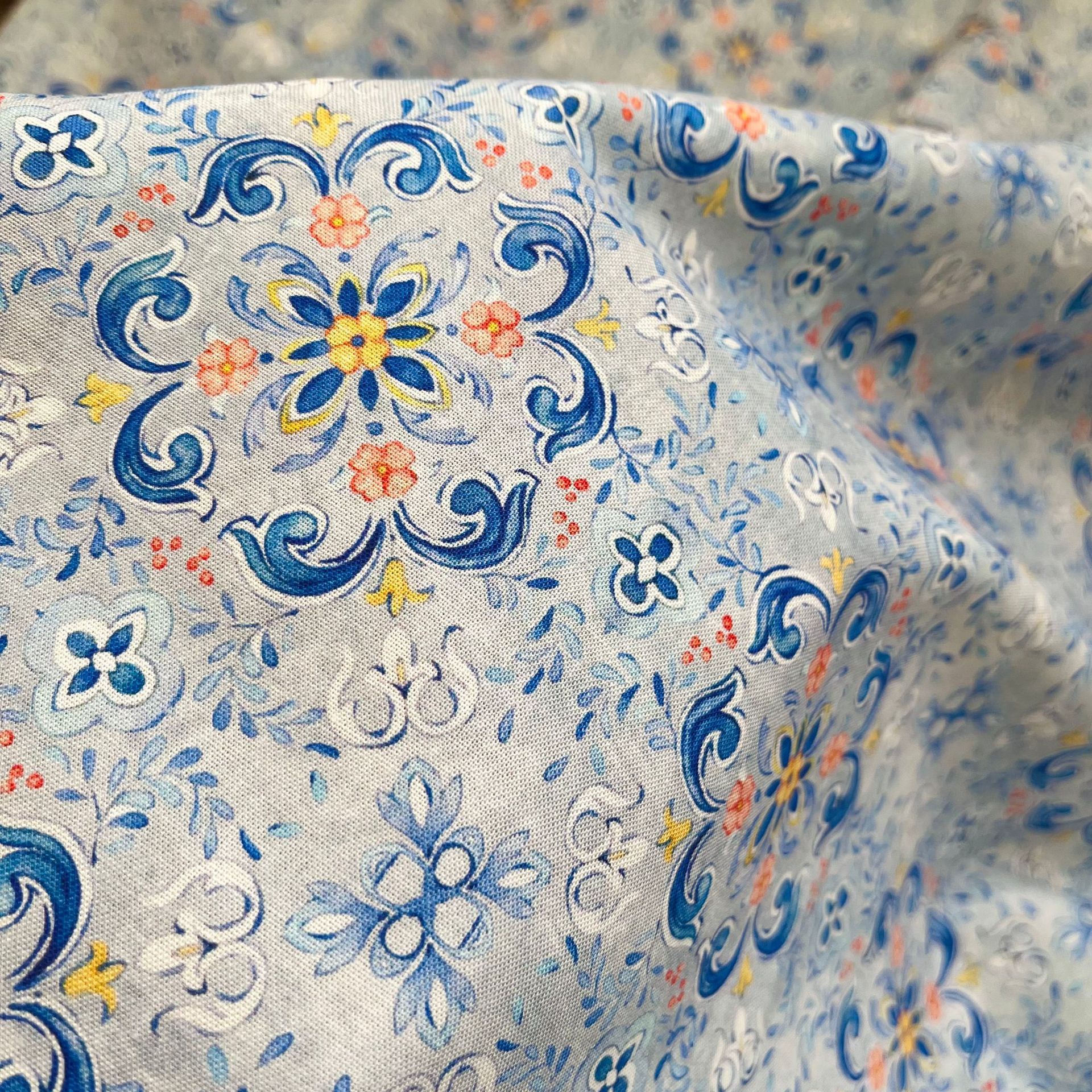 Retro Floral Cotton Fabric-100% Cotton Quilting Fabric Sewing Craft Fabric By Meter