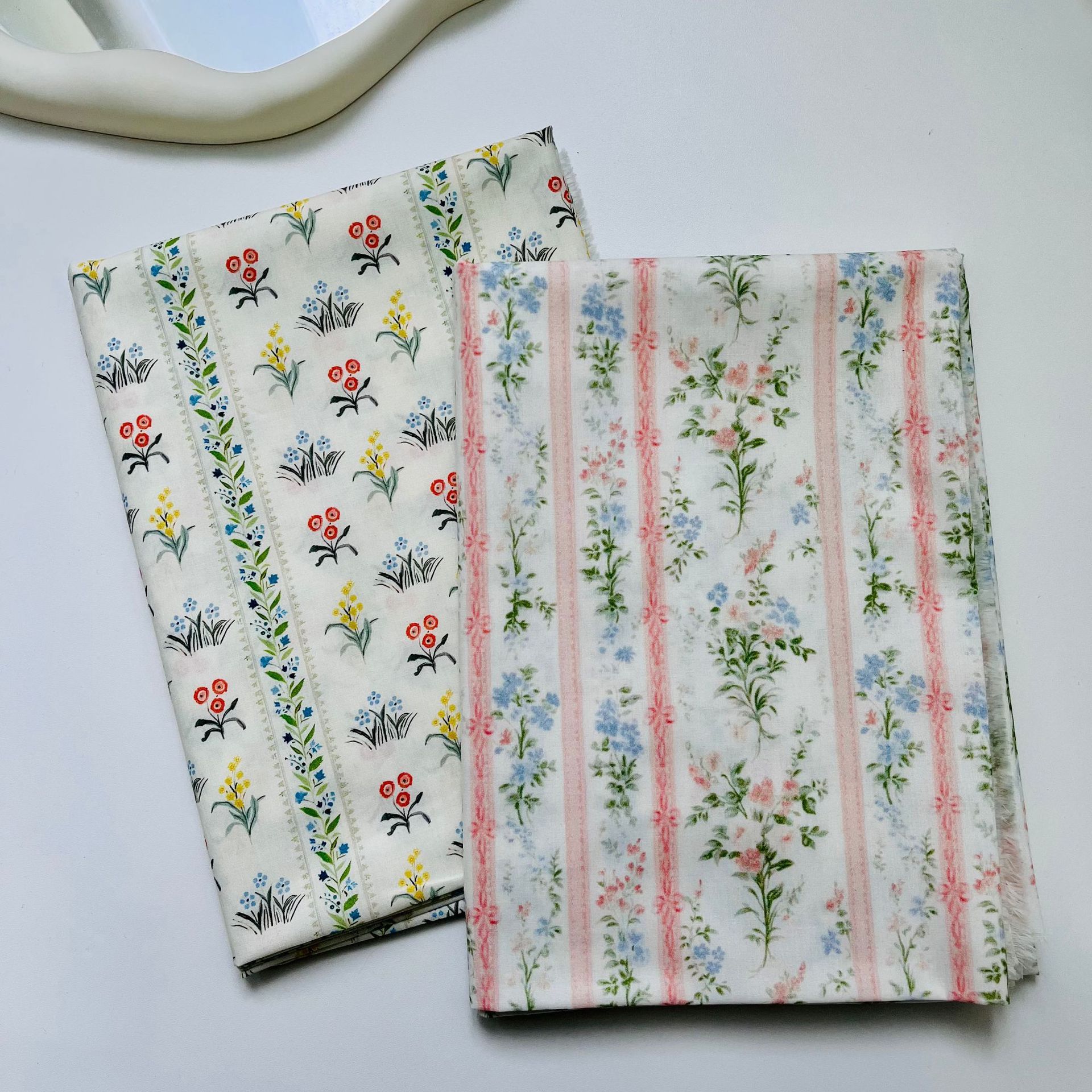 Liberty Stripe Floral Cotton Fabric-100% Cotton Quilting Fabric Sewing Craft Fabric By Meter