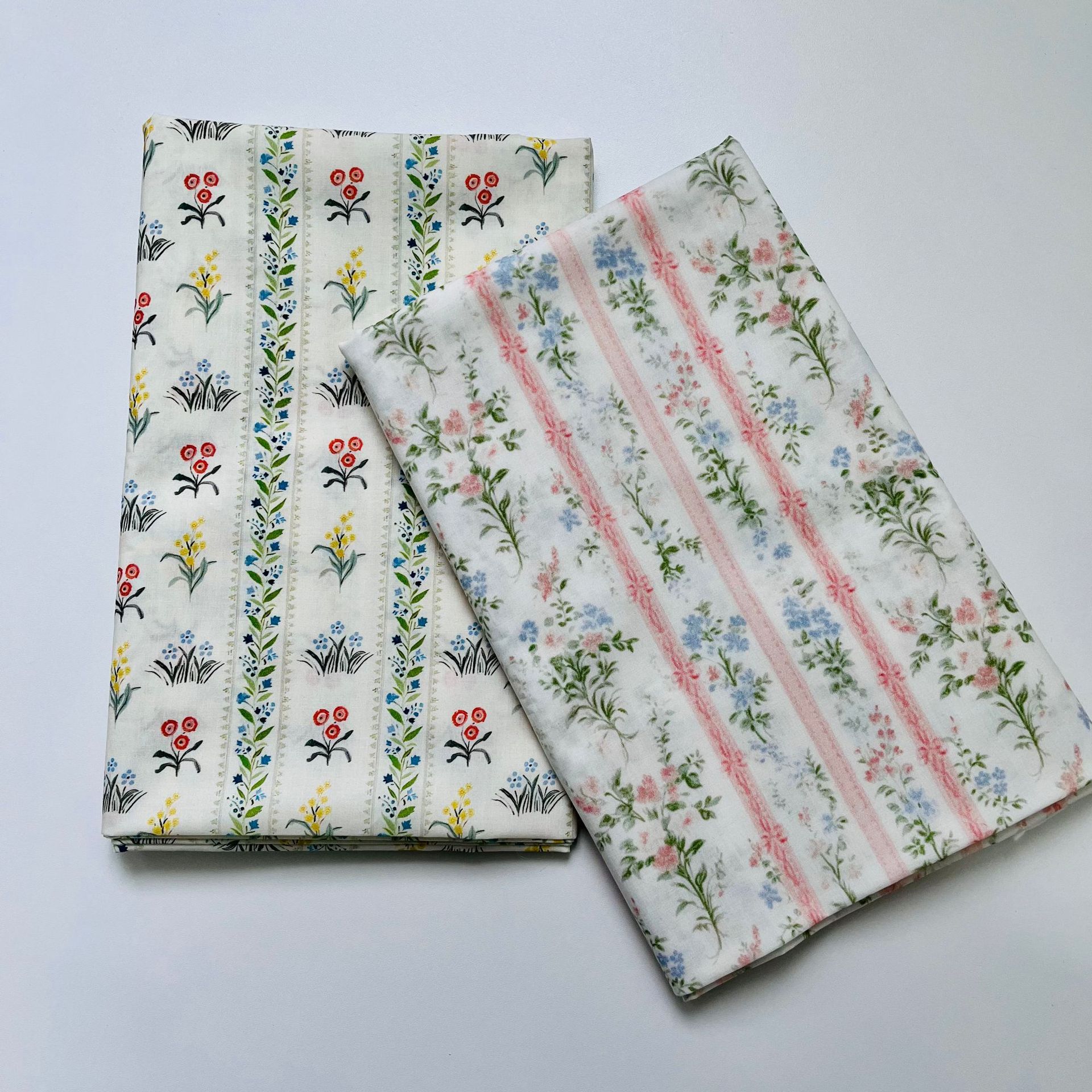 Liberty Stripe Floral Cotton Fabric-100% Cotton Quilting Fabric Sewing Craft Fabric By Meter