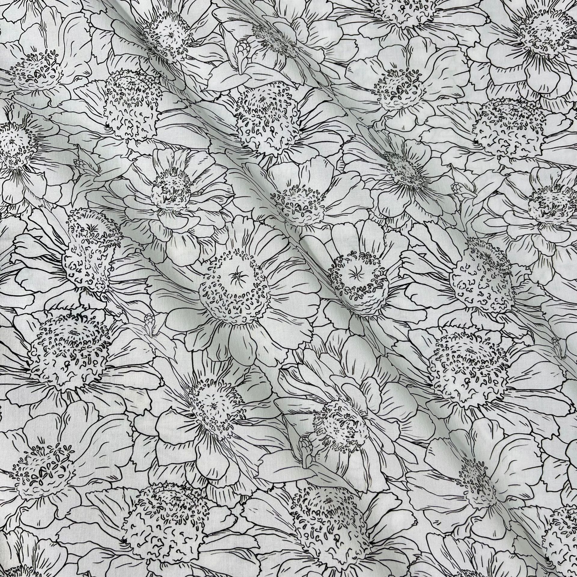 Liberty Floral Daisy Stripe Cotton Fabric-100% Cotton Quilting Fabric Sewing Craft Fabric By Meter