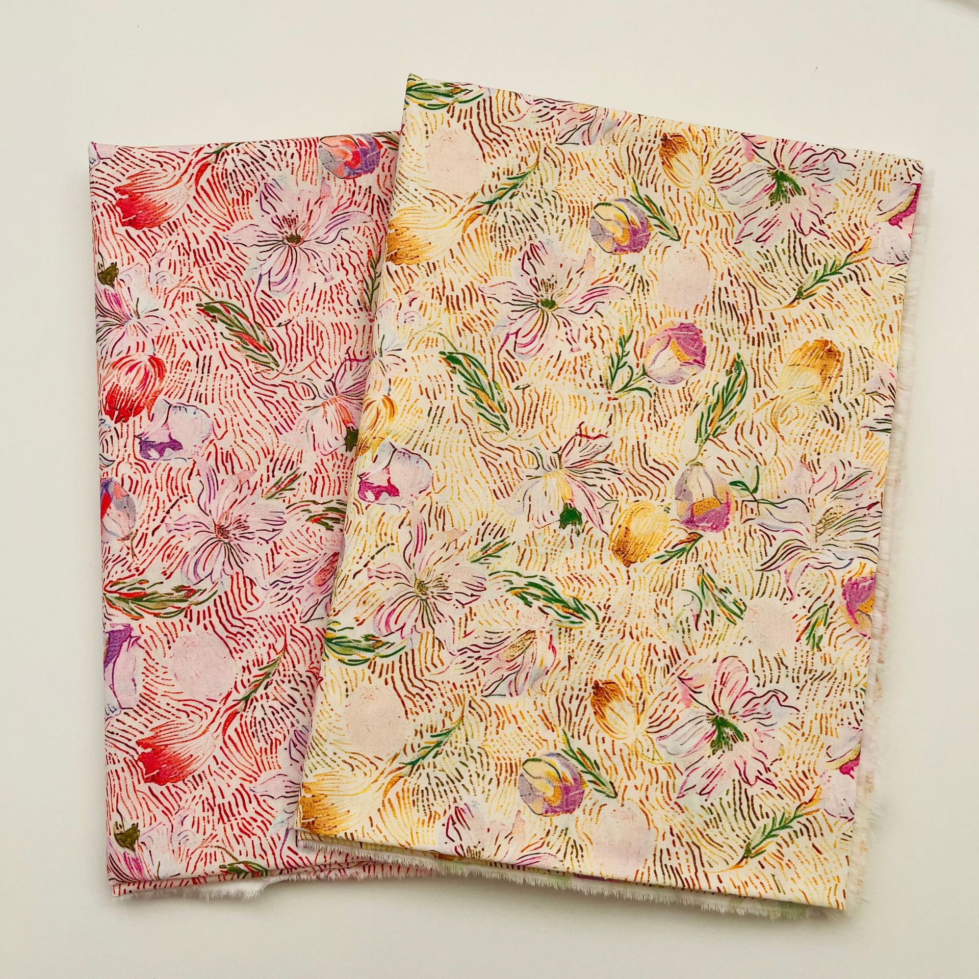 Liberty Floral Abstract Cotton Fabric-100% Cotton Quilting Fabric Sewing Craft Fabric By Meter