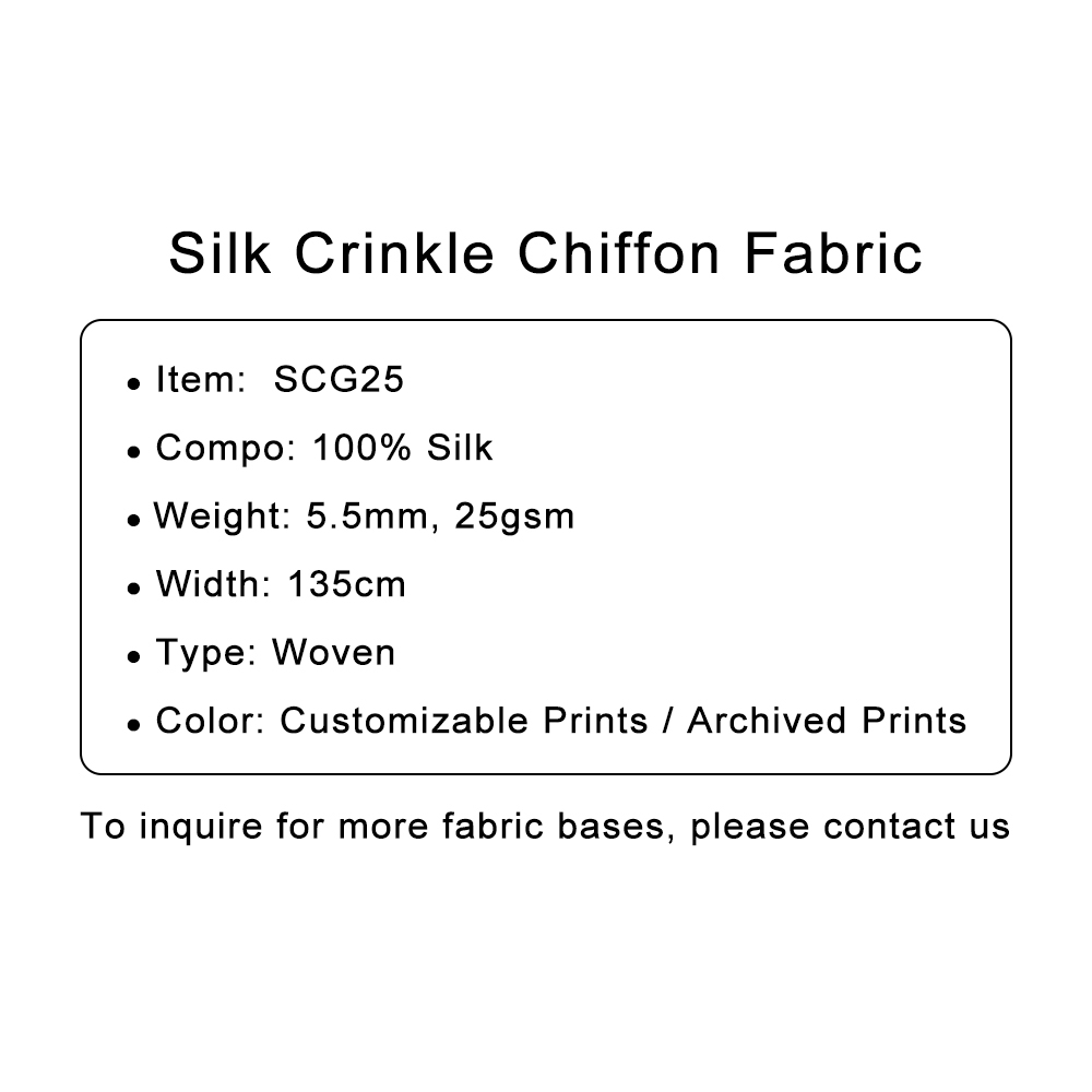 Custom Printed Silk Crinkle Chiffon Fabric – Lightweight, Sheer & Soft for Elegant Gowns & Lingerie
