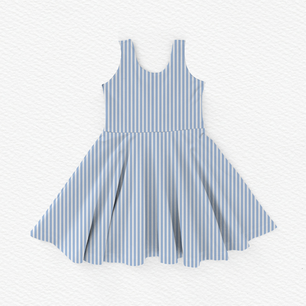 Bamboo Girl Twirl Dress Summer Kids Outfits-Stripe Design