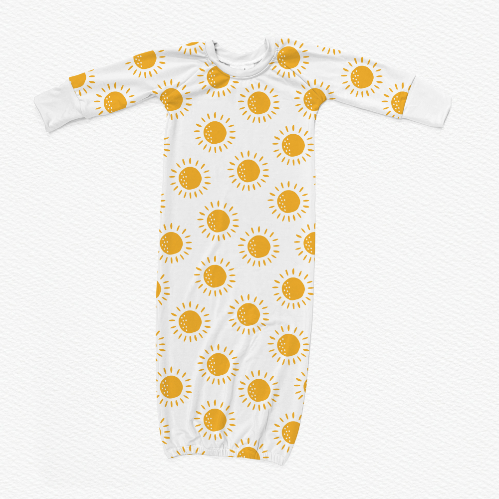 Bamboo Sleeper Gown For Newborn Baby-Sun, Moon and Stars