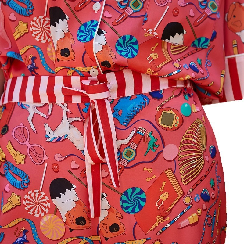 【地板】潮牌ins睡衣女夏季薄款短袖短裤轻奢可外穿家居服套装