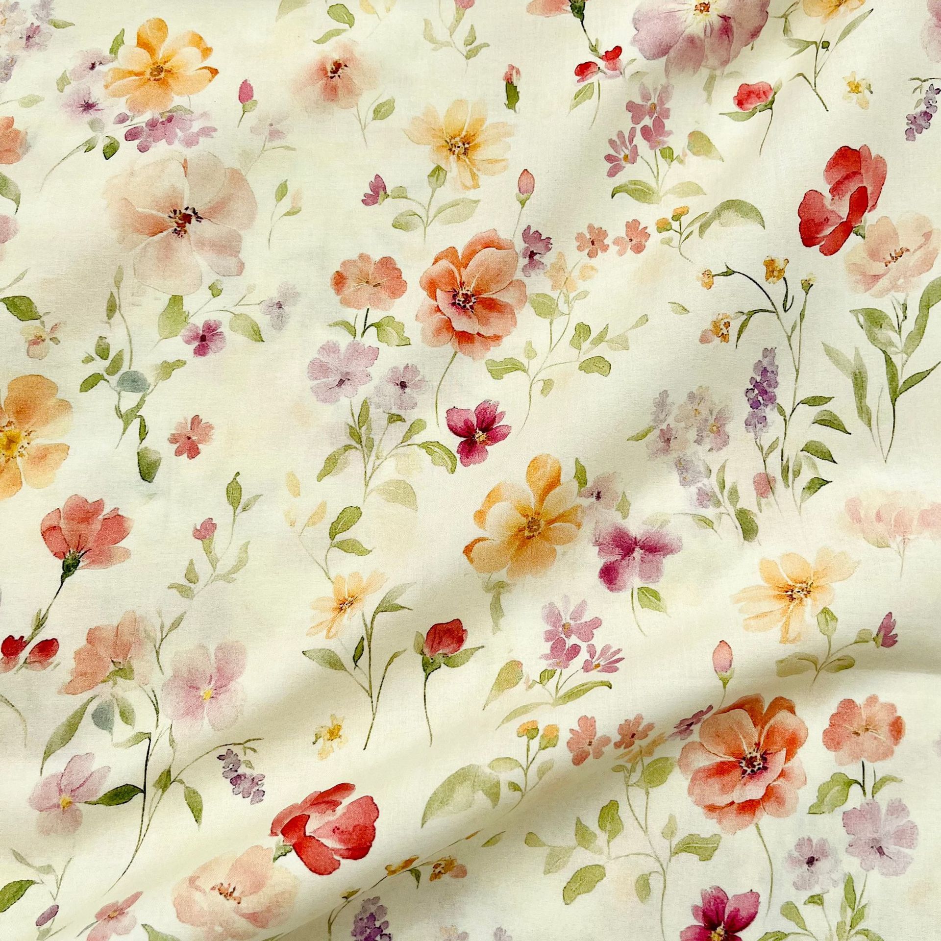 Pink Floral Digital Print Cotton Fabric-100% Cotton Quilting Fabric Sewing Craft Fabric By Meter