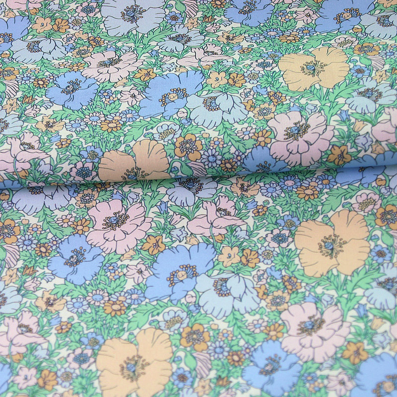 春夏英式自由风80支薄府绸碎花印花服装全棉布料手工头饰帽子