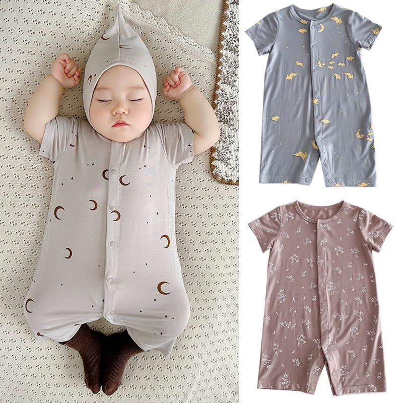 Summer Modal Baby Romper-Lightweight Breathable Infant Bodysuit for Boys and Girls2