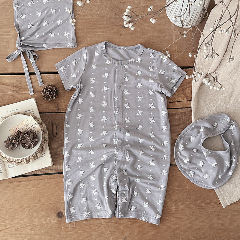 Summer Modal Baby Romper-Lightweight Breathable Infant Bodysuit for Boys and Girls2