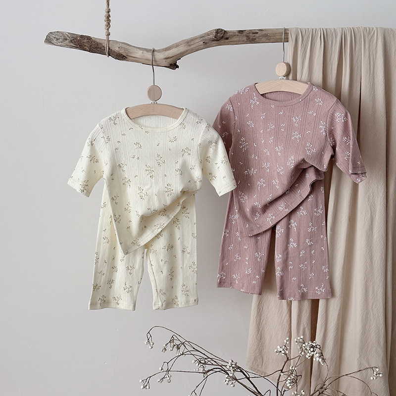 Kids Pajama Set-Summer Lightweight Cotton Baby Sleepwear for Girls and Boys