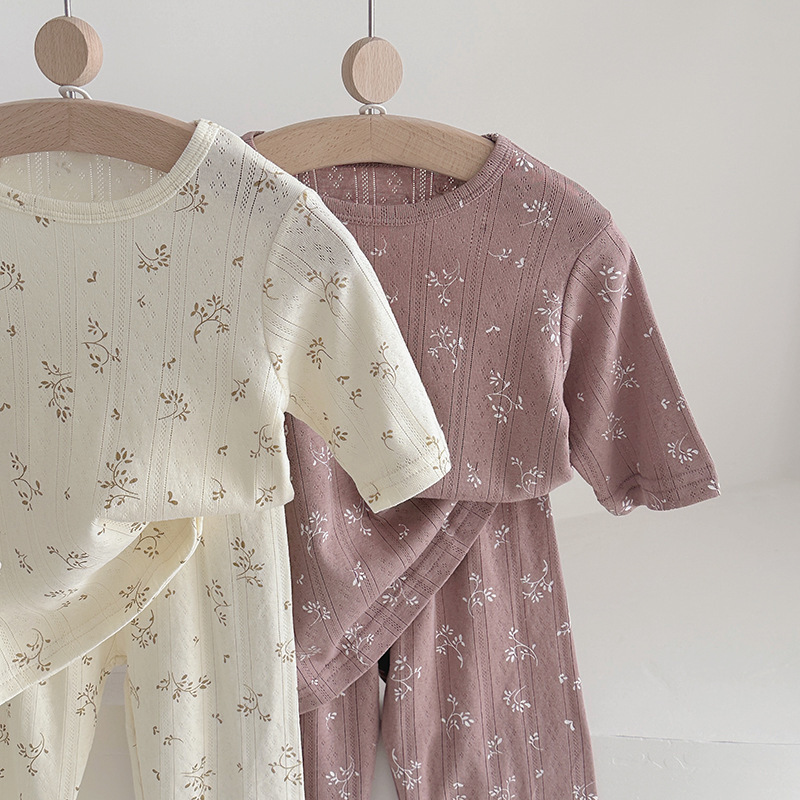 Kids Pajama Set-Summer Lightweight Cotton Baby Sleepwear for Girls and Boys