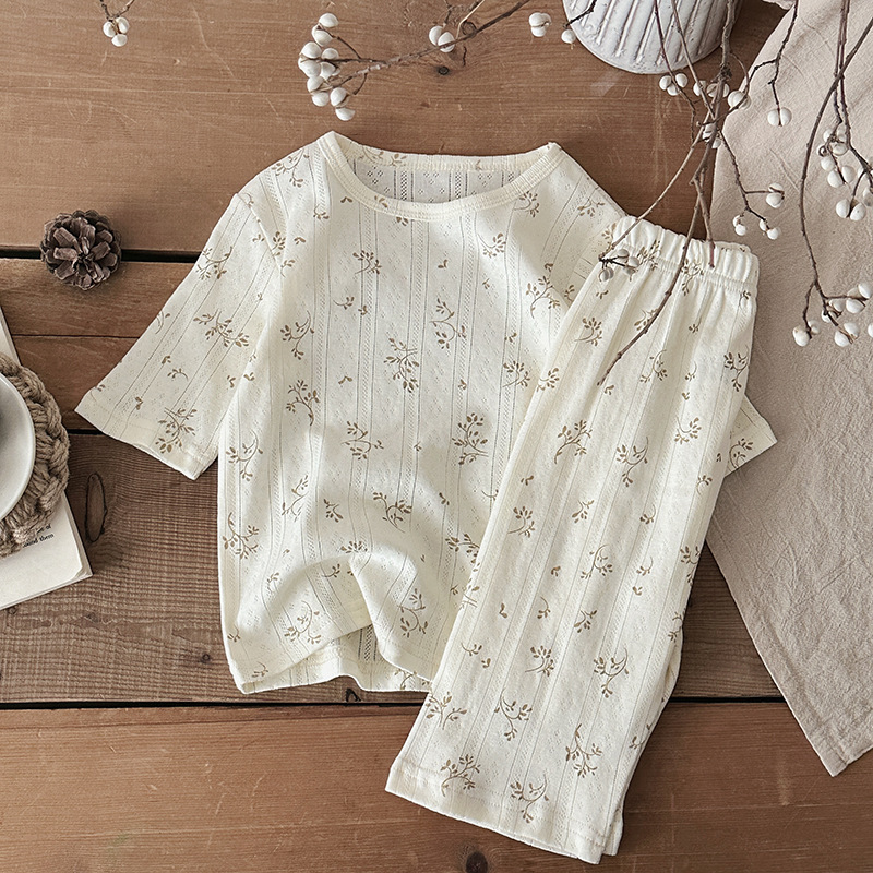 Kids Pajama Set-Summer Lightweight Cotton Baby Sleepwear for Girls and Boys