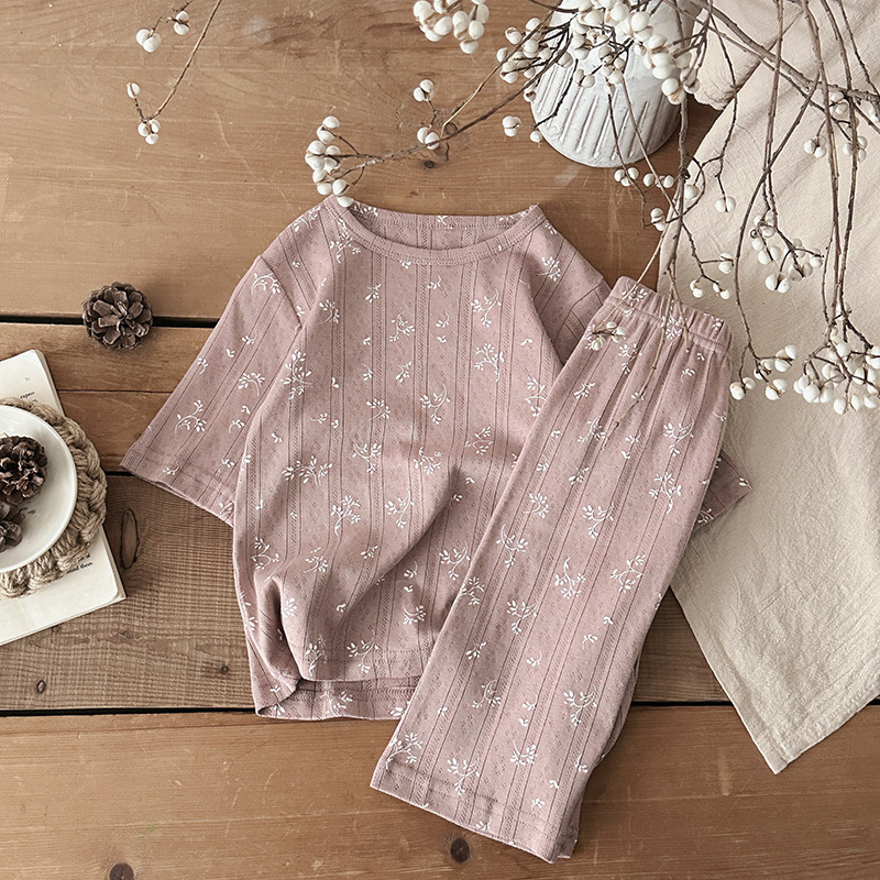 Kids Pajama Set-Summer Lightweight Cotton Baby Sleepwear for Girls and Boys