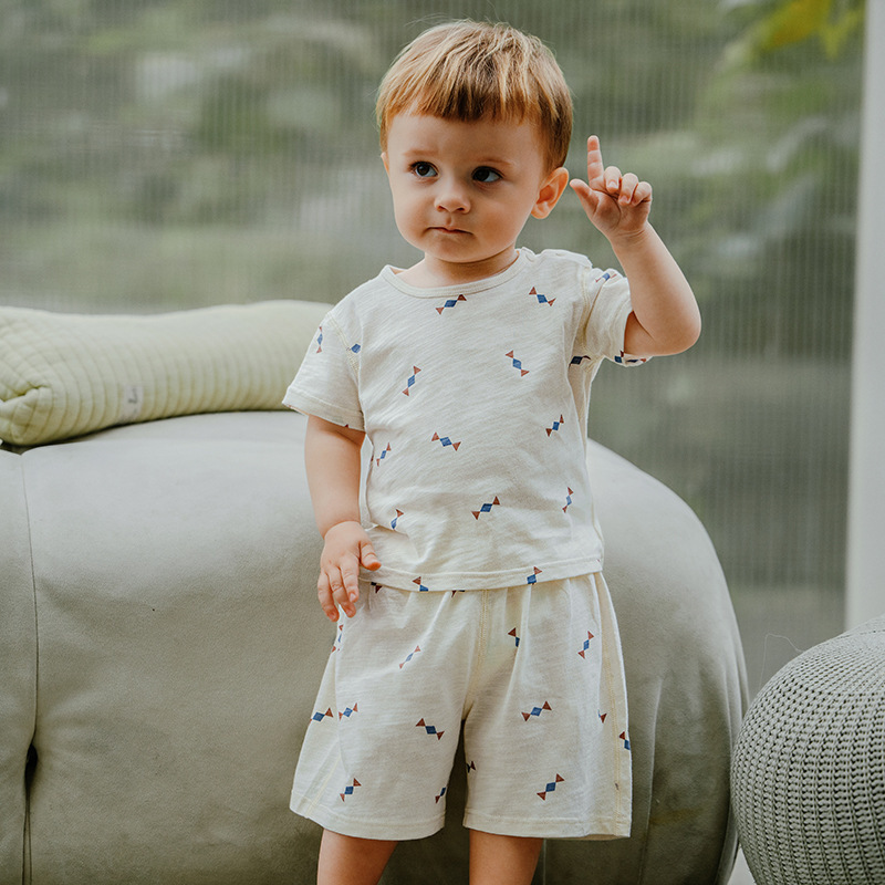 Nordic Summer Baby Set – Lightweight Short Sleeve & Shorts Outfit for Boys & Girls