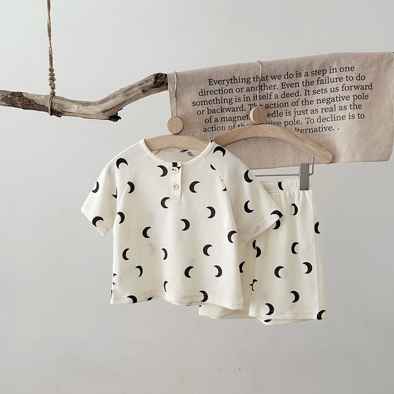 Nordic Summer Baby Pajama Set-100% Cotton Waffle Knit Sleepwear for Boys&Girls