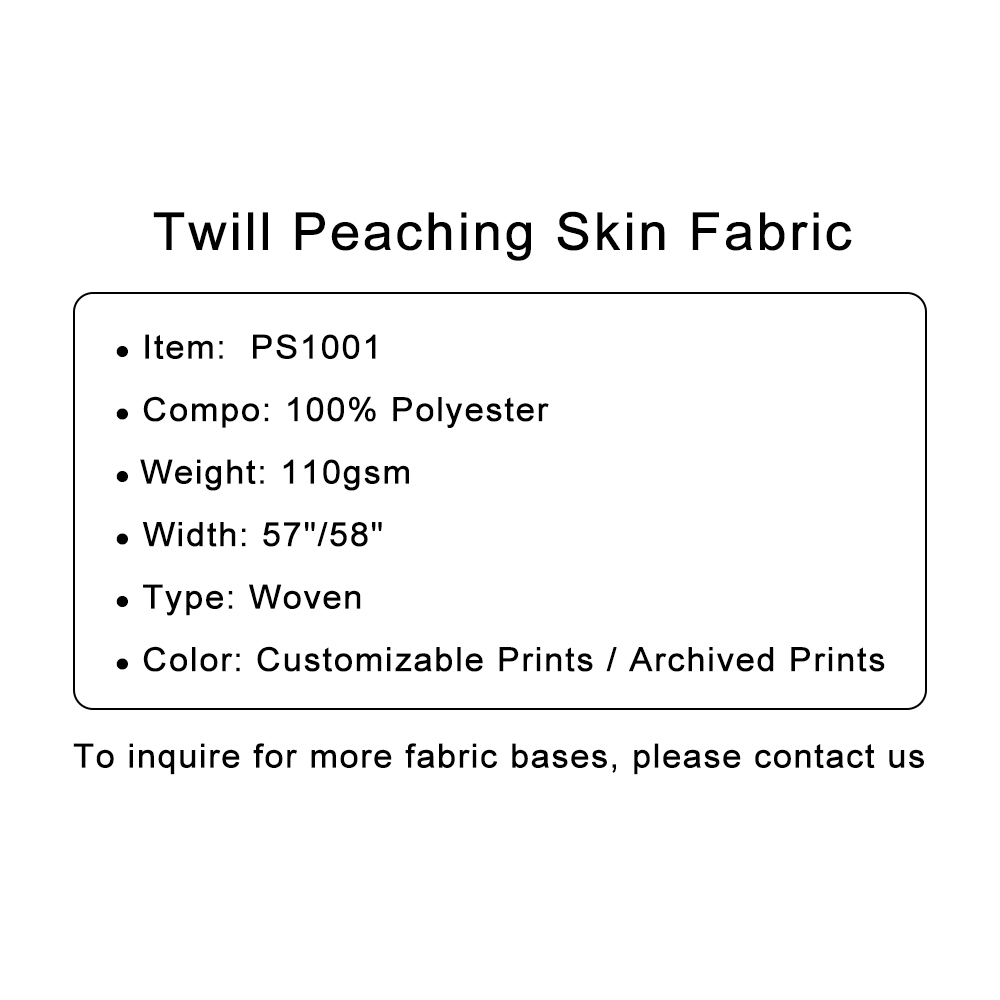 Custom Printed Twill Peaching Skin Fabric – Soft-Touch, Elegant Drape & Personalized for Shirts, Dresses & Sleepwear