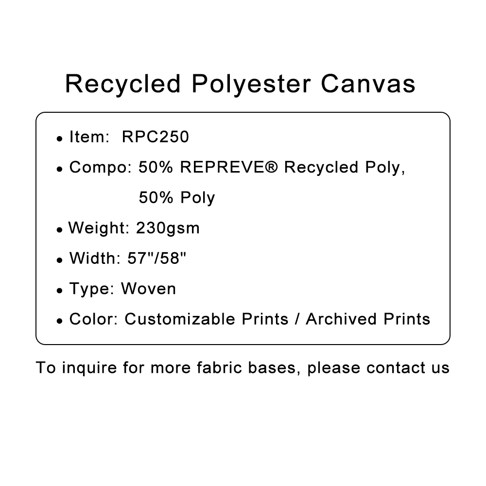 Custom Printed Recycled Polyester Canvas – Durable, Eco-Conscious & Versatile for Custom Bags, Accessories & Decor