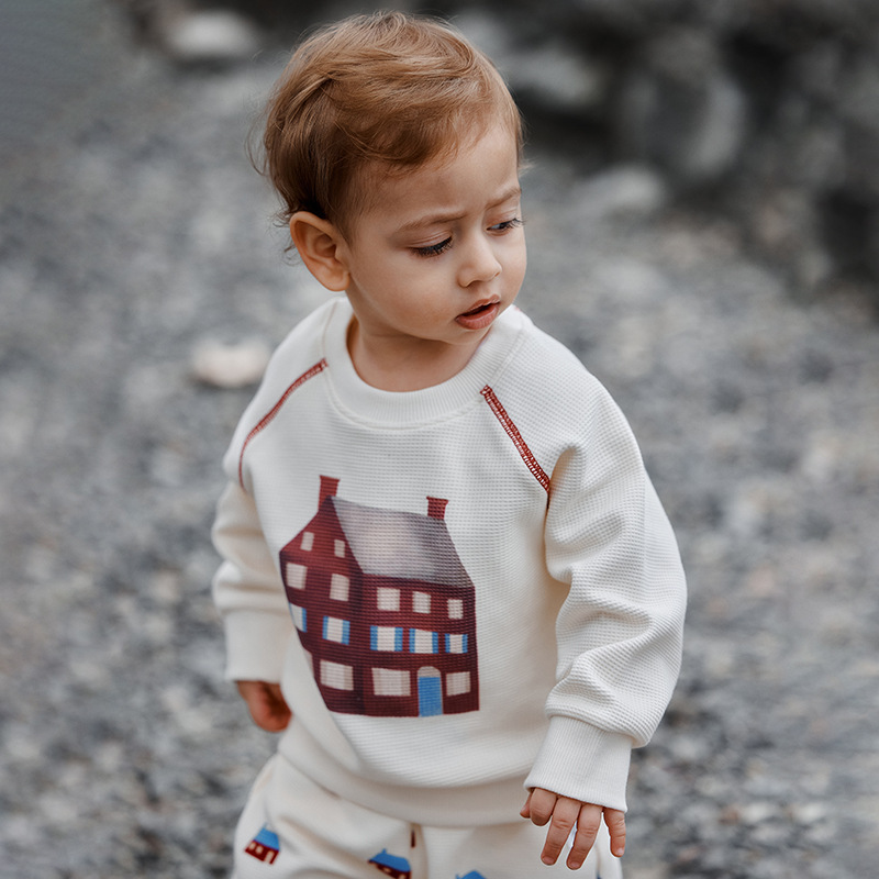Boys Waffle Sweaters and Pants Set Casual Wear