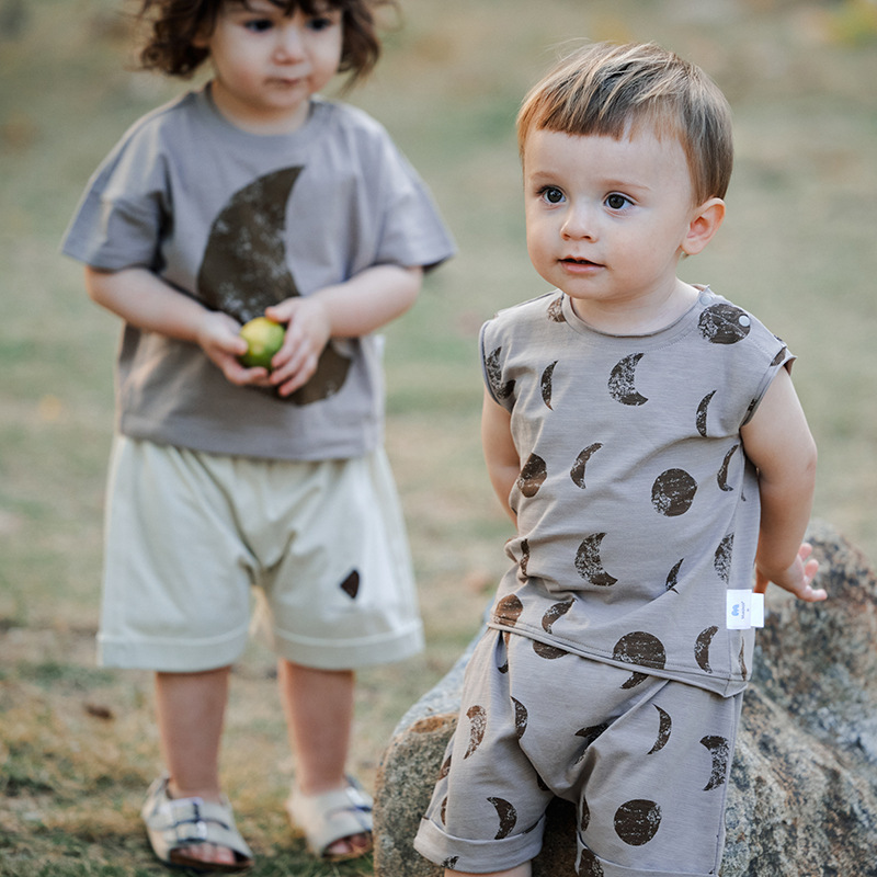 Sun & Moon Baby Shorts | Unisex Toddler Playtime Shorts