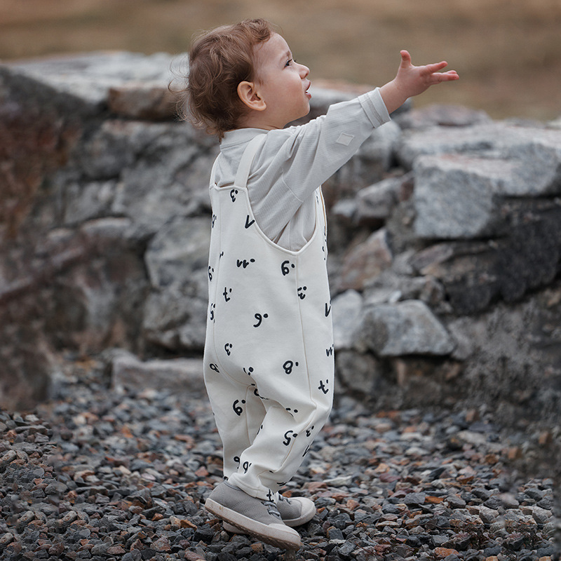Cotton Overalls Set -Breathable Elastic Waist Jumpsuit