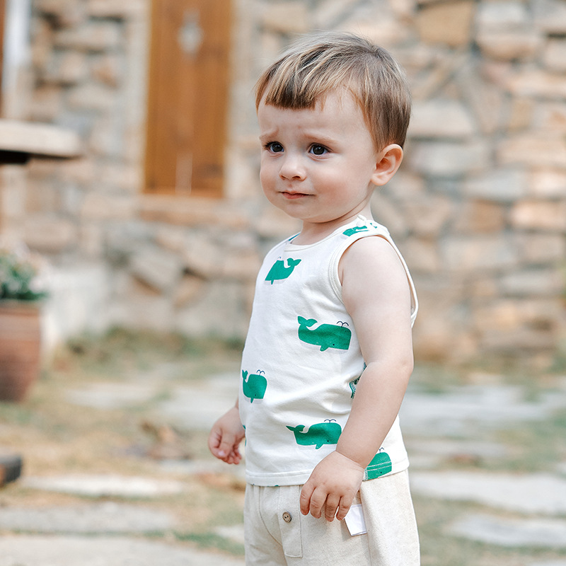 Ocean Breeze Whale Vest - Ultra Soft Cotton Toddler Tank Top