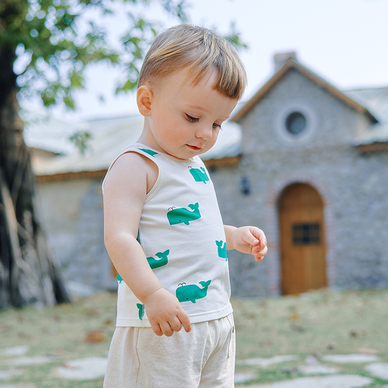Ocean Breeze Whale Vest - Ultra Soft Cotton Toddler Tank Top