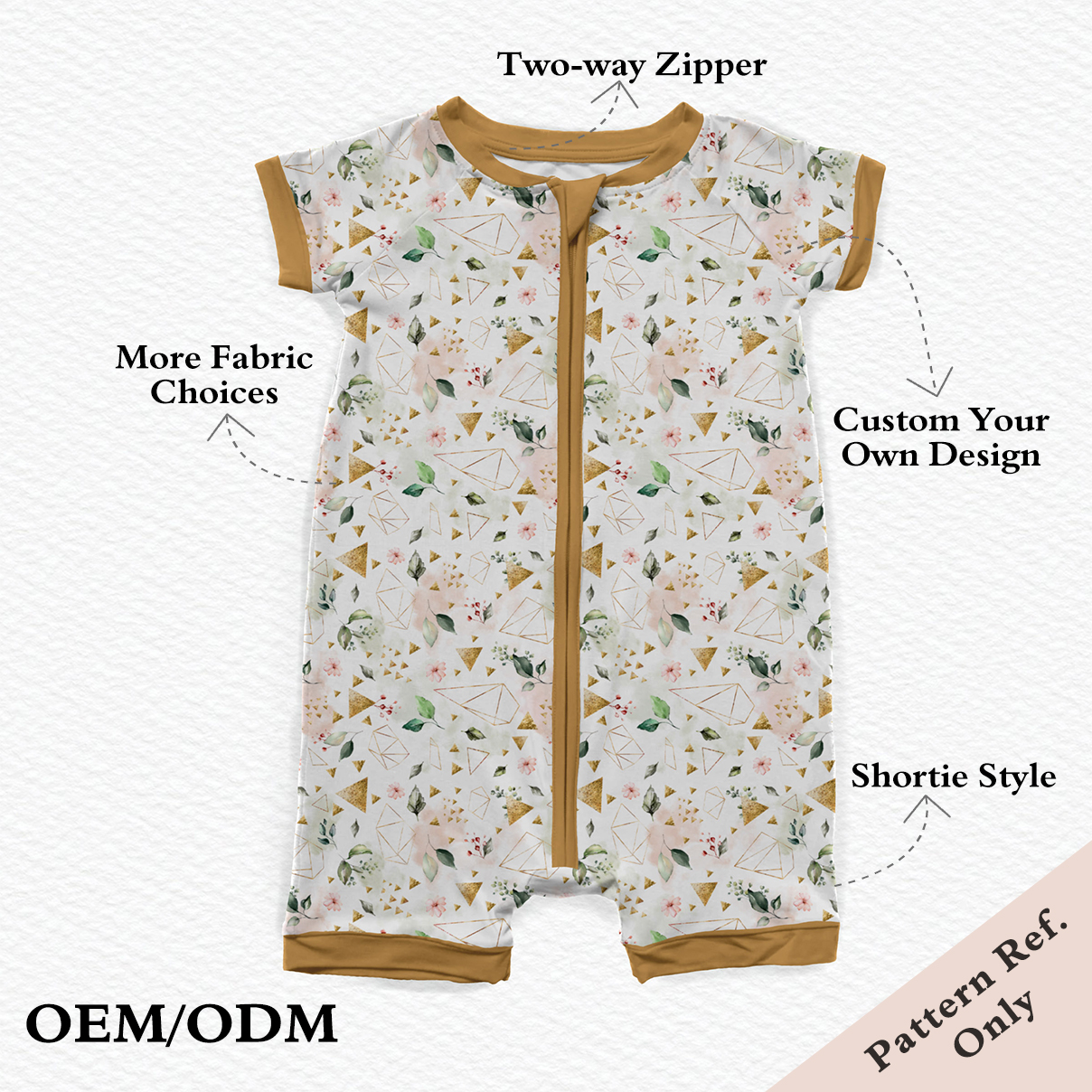 Custom Bamboo Baby Romper | Personalized Shortie Sleepsuit