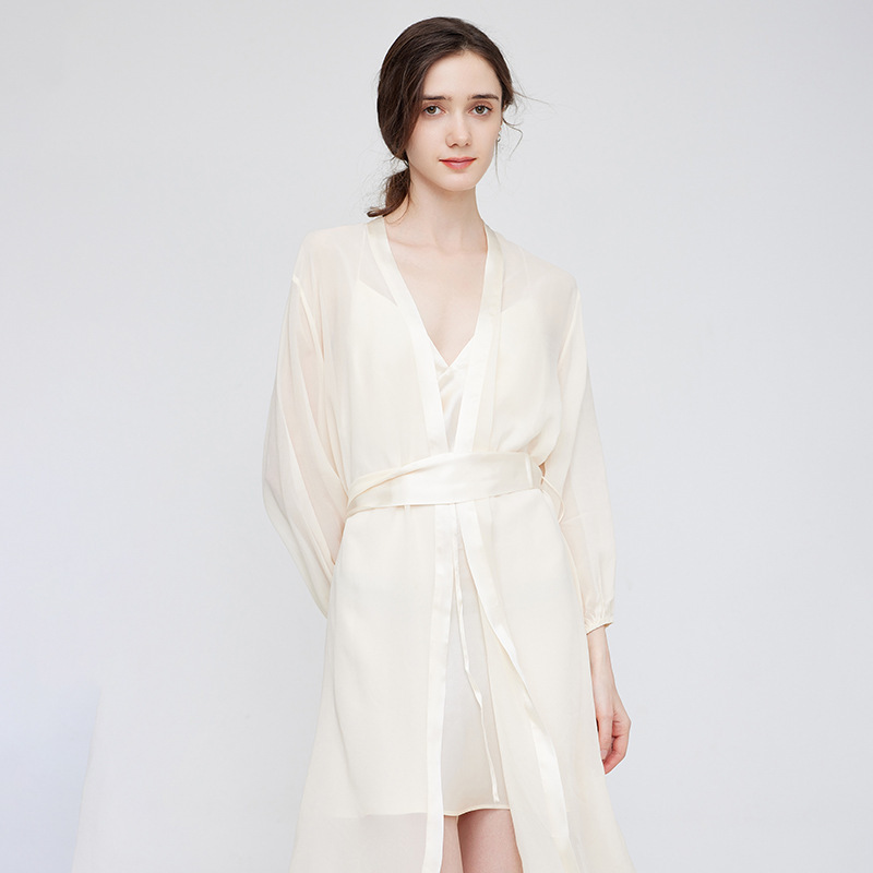 French-Style 100% Pure Silk Nightgown-Women's Elegant Sleepwear