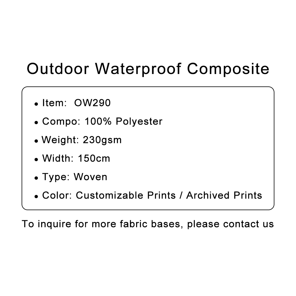 Custom Printed Outdoor Waterproof Composite Fabric – Durable, Weather-Resistant & Stylish for Jackets, Bags & Outdoor Gear