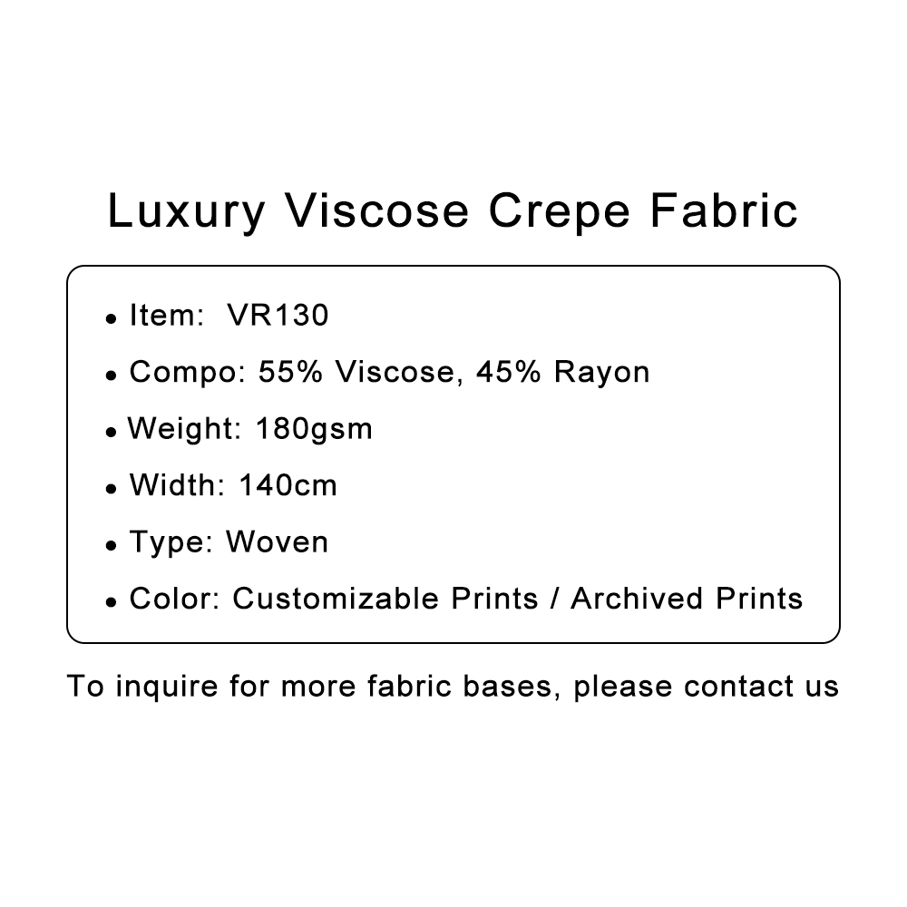 Custom Printed Luxury Viscose Crepe Fabric – Silky, Drapable & Richly Textured for Premium Fashion & Blouses