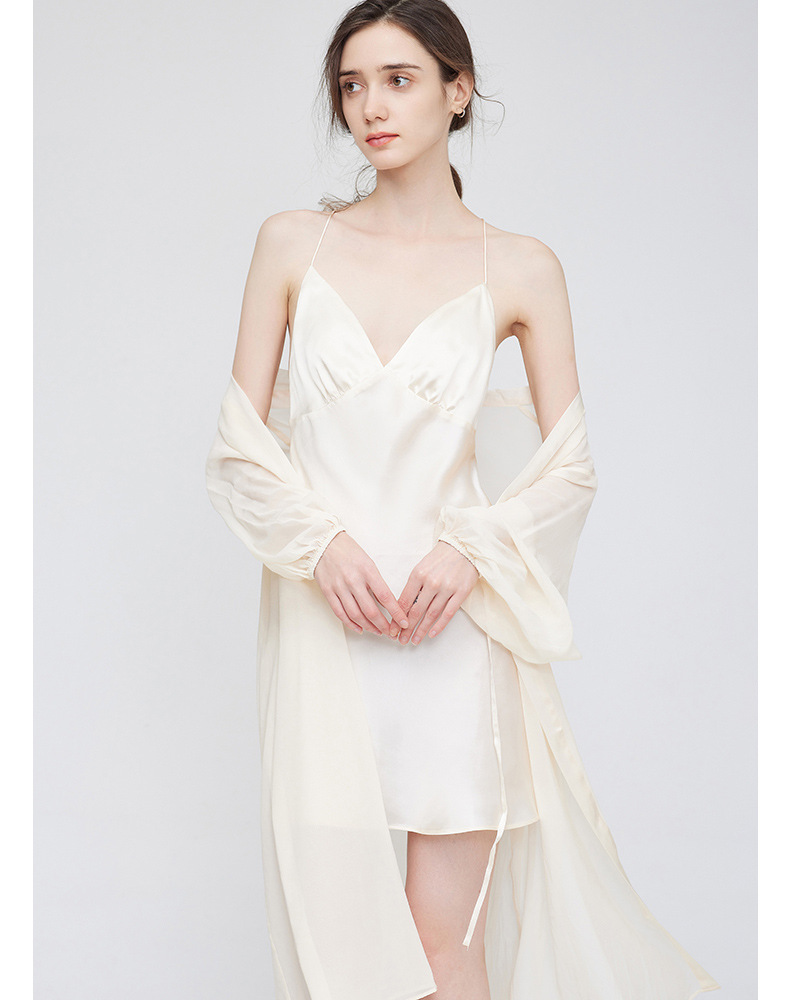 French-Style 100% Pure Silk Nightgown-Women's Elegant Sleepwear