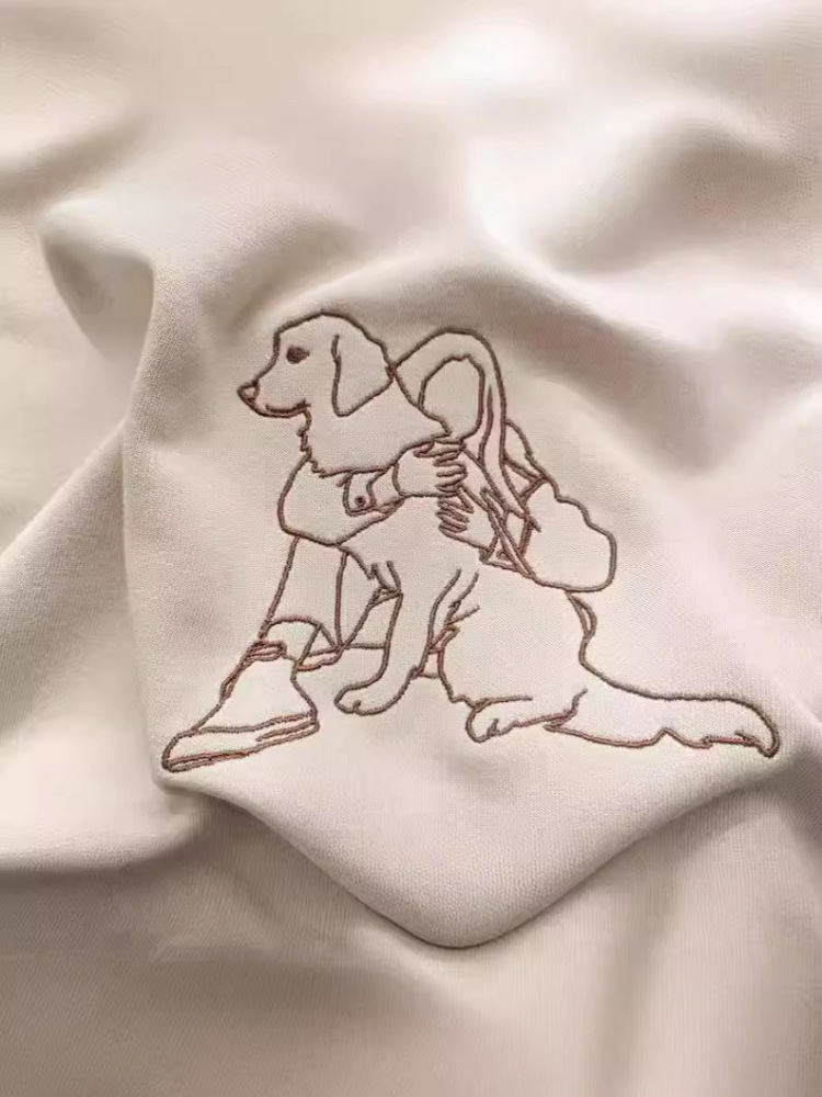 Customizable hooded sweatshirt with embroidered patterns