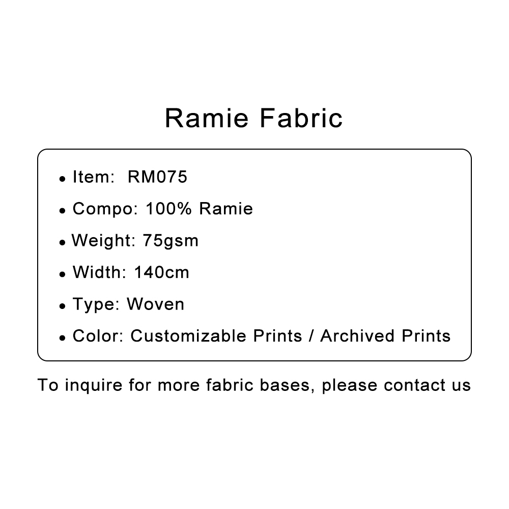Custom Printed Ramie Fabric – Lightweight, Breathable & Textured for Elegant Apparel & Summerwear