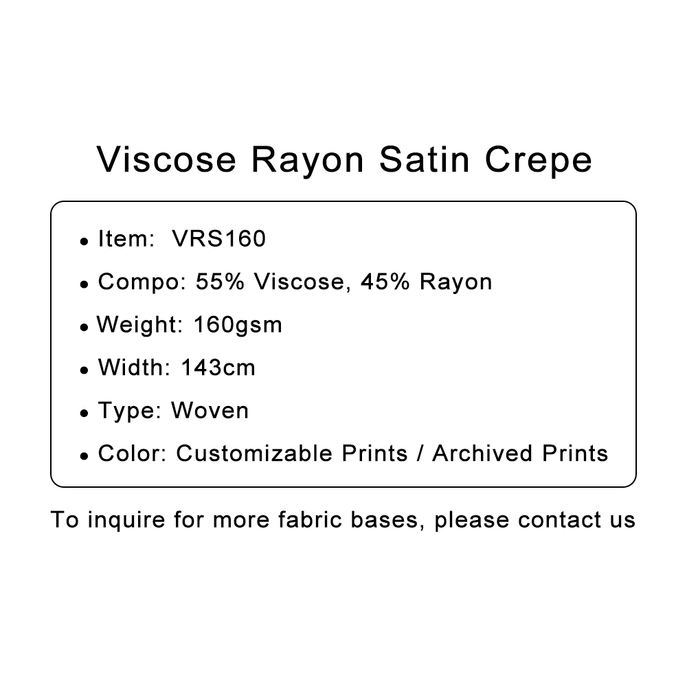 Custom Printed Viscose Rayon Satin Crepe Fabric – Silky, Midweight & Elegant for Premium Dresses & Formalwear