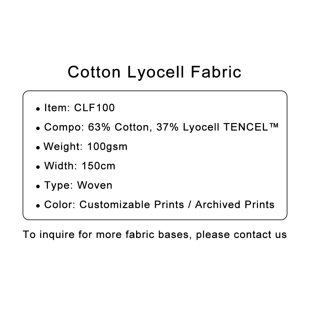 Custom Printed Cotton Lyocell Fabric – Soft, Eco-Friendly & Drapable for Personalized Shirts & Dresses