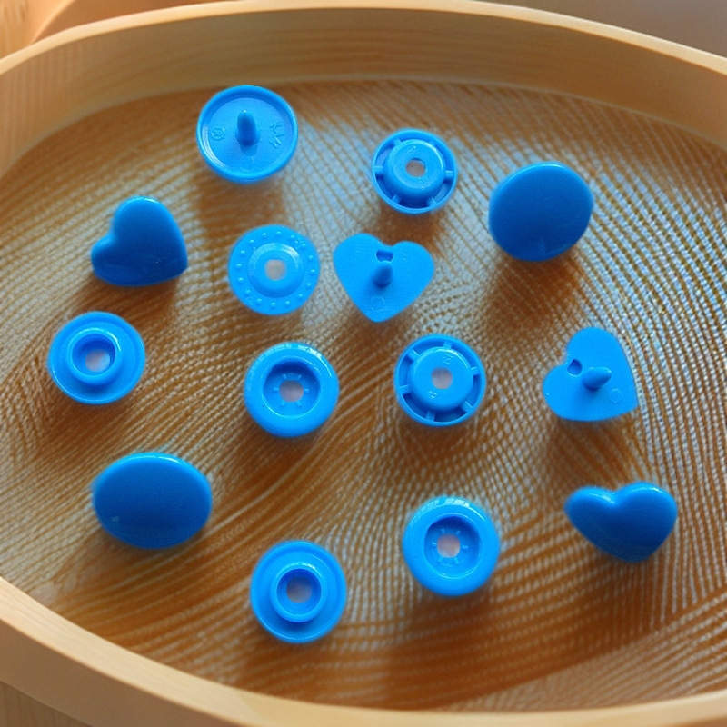 KAM Heart-Shaped Snap Buttons – T5 Plastic Snaps for Baby Clothes, DIY Crafts, Sewing Projects