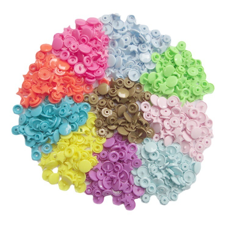 KAM Star Snap Buttons – T5 Plastic Snaps for Baby Clothes, DIY Crafts, Sewing Projects