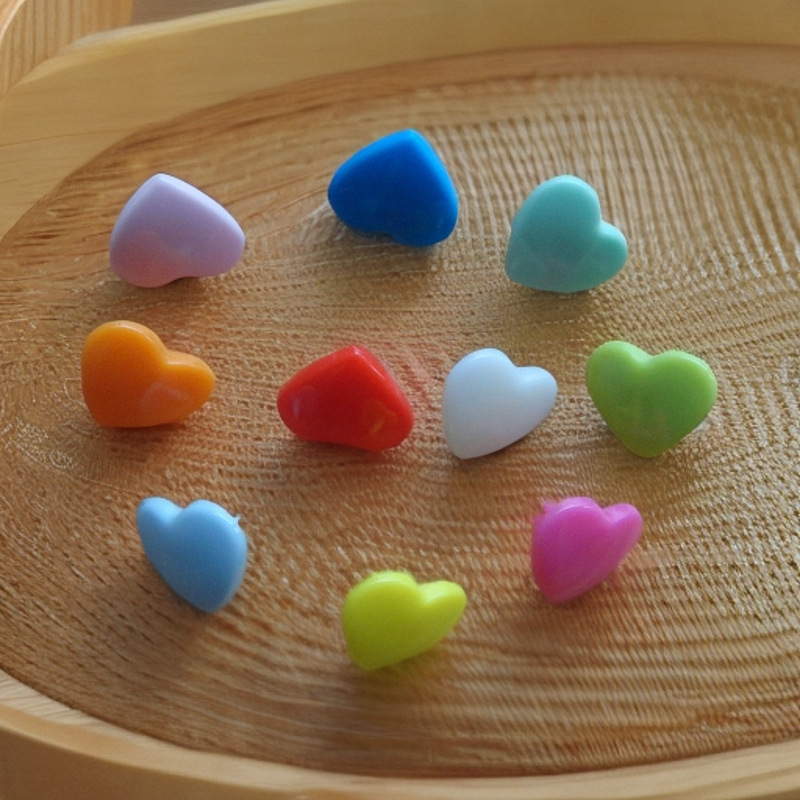 KAM Heart-Shaped Snap Buttons – T5 Plastic Snaps for Baby Clothes, DIY Crafts, Sewing Projects