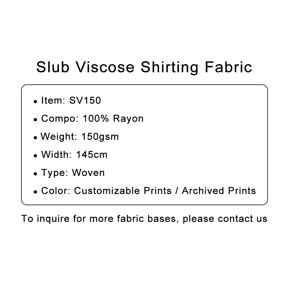 Custom Printed Slub Viscose Shirting Fabric – Soft, Breathable & Textured for Stylish Shirts & Blouses