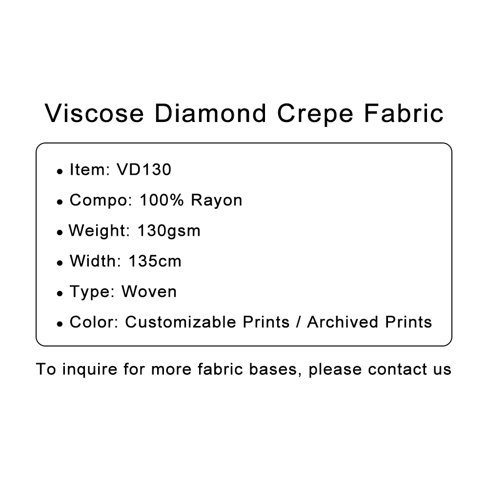 Custom Printed Viscose Diamond Crepe Fabric – Lightweight, Textured & Soft for Flowing Dresses & Stylish Blouses