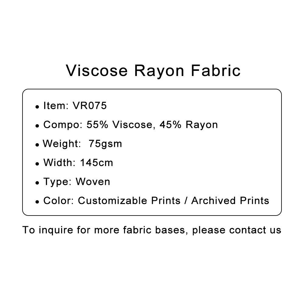 Custom Printed Viscose Rayon Fabric – Airy, Silky & Personalized for Stylish Dresses, Blouses & Linings